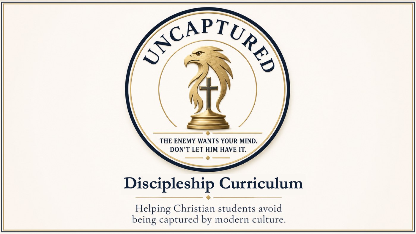 UnCaptured Discipleship Curriculum badge — the enemy wants your mind, don't let him have it